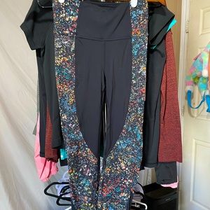 Black and Flowered lululemon leggings